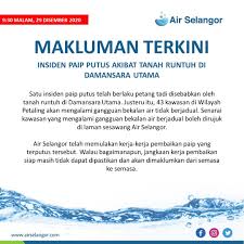 Berikut adalah notis status terkini masalah serta isu gangguan bekalan air untuk rujukan pengguna di seluruh negeri selangor, kuala lumpur dan putrajaya yang dikeluarkan oleh pengurusan air selangor sdn bhd (dulunya syabas). Gangguan Bekalan Air