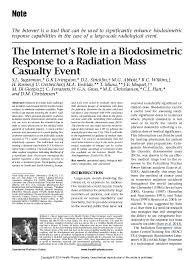 Pdf The Internets Role In A Biodosimetric Response To A