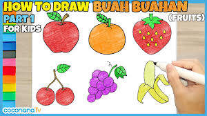 Download now cara mudah menggambar buah buahan dalam keranjang youtube. How To Draw Fruits Buah Buahan Coconana Tv Youtube