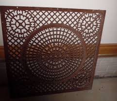 Large Antique Cast Iron Cold Air Return Victorian Floor Grate Vent Old 31x31 Antique Cast Iron Antiques Cold Air Return