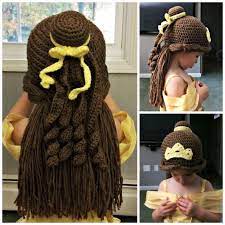 Patti07 S Princess Belle Wig Hat Crochet Hats Crochet Princess Crochet Costumes