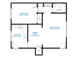 1 bedroom hall kitchen plan home