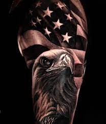 If you're not a big fan of bald eagle tattoos, you can implement yours in a way like this. Twitter à¤ªà¤° Painfulpleasures Proud Bald Eagle Done With Fusion Tattoo Ink Great Work By Joshhagantattoo Painfulpleasures Tattoos Tattooedlife Inkedlife Fusiontattooink Baldeagle Baldeagletattoo Patriot Patriotism Americanflagtattoo
