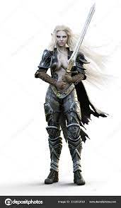 Portrait Fantasy Heavily Armored Sexy Dark Elf Female Warrior White Stock  Photo by ©digitalstorm 331931910