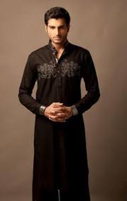 Black Embroided Kurtas Men Formal Dresses For Men Kurta Designs Latest Pakistani Fashion