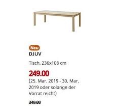 Ikea Duisburg Djuv Tisch Eichenachbildung 236x108 Cm Ikea Duisburg Ikea Ikea Skurar