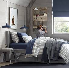 Vintage Ticking Stripe Duvet Cover Boy Bedroom Design Blue Bedroom Boys Bedrooms