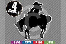 Download Female Rodeo Bronc Rider Silhouette Graphic By Idrawsilhouettes Creative Fabrica PSD Mockup Templates