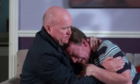 Ian beale cries at the station as he leaves walford. Eastenders Ian Beale Is Comforted By Unlikely Friend Phil Mitchell Daily Mail Online