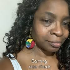 African Halo Earrings, African Fabric Earrings, Afrocentric Earrings,  African Earrings, Hoop Earrings, Boho Earrings
