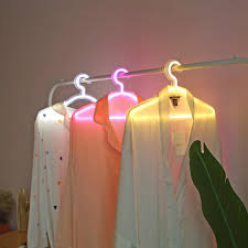 Industrial pipe clothing rack with shelves / clothes storage system / wardrobe storage solutions. 2021 Creative Led Clothes Hanger Neon Light Clothes Hangers Ins Lamp Proposal Romantic Wedding Dress Decorative Clothes Rack T9i00950 From Tina310 9 41 Dhgate Com
