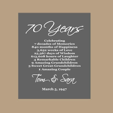 Shop great 70th wedding anniversary gifts on zazzle. 70th Anniversary Print Platinum Anniversary 70 Anniversary Etsy In 2021 70th Anniversary Gifts Anniversary Sign 70th Wedding Anniversary