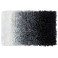 Black And White Ombre Asher Black White Ombre Faux Fur Rug 2 3 X 3 9 Ombre Faux Fur Faux Fur Rug White Rug Bedroom
