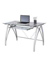 Incorporating a glass computer desk into your home or office design is always a good idea if you want to give your space a modern and airy look. Realspace Vista Glass Computer Desk Silver Office Depot