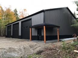 Black and charcoal pole barn. Steel Building In Erin Ontario Cdn Buildings