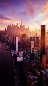Mountain and sun wallpaper, mountain with background of sunrise digital wallpaper. New York Sunset City Skyline Iphone 5 Wallpaper Sunset City City Wallpaper City Skyline