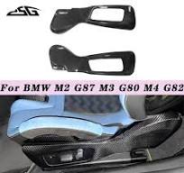 Dry Carbon Fiber G80 M3 Interior Trim Side Seat Frame Panel Cover Bezel For  BMW M2 G87 M3 G80 M4 G82 Bucket Chair Side panels