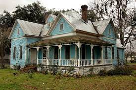 Valdosta Ga Folk Victorian House Architecture Light Blue Central Avenue Picture Image Photo Copyrig Folk Victorian House Victorian Homes Farmhouse Architecture