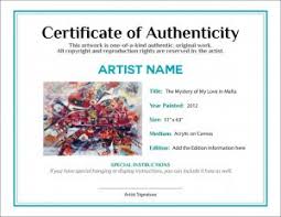 Enter a description of the item being authenticated, the date, and your signature. Documenting The Sale Of Your Artwork Agora Gallery Advice Blog