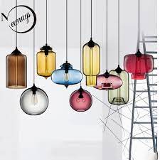 The clear glass bowl pendant is like a decorative, soft spotlight for your indoor decor. Nordic Modern Colorful Glass Bowl Pendant Lights E27 Loft Hanging Lamps For Kitchen Living Room Bedroom Restaurant Hotel Hall Pendant Lights Aliexpress