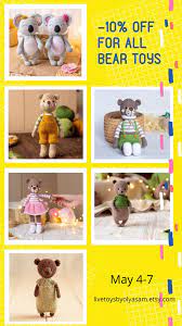Stuffed Bear Toy Soft Animal Toy Kids Soft Toy Babies Toy Nursery Decor Stuffed Animal Toy Sale Soft Toy Animals Bear Toy Pet Toys