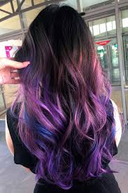 This ombre looks great on an elongated caret. 35 Unique Purple And Black Hair Combinations Lovehairstyles Com