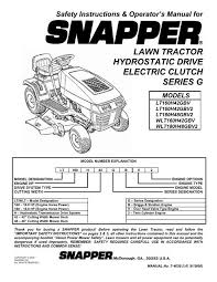 Snapper lh deck wheel height adjuster, 7051815, 51815. Snapper Lawn Tractor Hydrostatic Drive Electric Clutch Series G