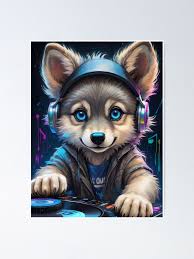 Baby wolf become a DJ" Poster for Sale by missmorena