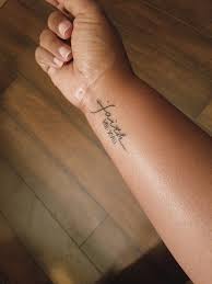 My Newest Tattoo Faith With Scripture Romans 8 18 Faith Inspirationaltattoosfaith Newes In 2020 Faith Tattoo Scripture Tattoos Bible Tattoos