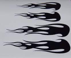 Custom Flame Vinyl Decals Bike Helmet Stickers Black Set Of 2 New 118 Custom Bikes Bike Helmet Motorcycle Paint Jobs