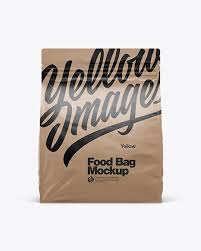 Kraft Paper Food Bag Mockup Front View In Bag Sack Mockups On Yellow Images Object Mockups In 2020 Bag Mockup Mockup Mockup Free Psd