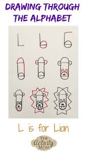Drawing can help with writing, creativity and fine motor! Drawing Through The Alphabet Letter L The Activity Mom Alphabet Drawing Drawing Games For Kids Drawing For Kids