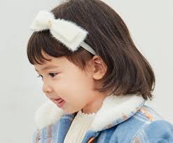 Happy Prince Korean-made Rose pure white velvet bow girl baby headband