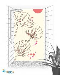 Design Mohnblumen Duschruckwand 120x210cm Duschruckwand Dusche Duschwand