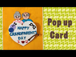 Happy grandparents day greeting card set of stickers colorful over pink background. Grandparents Day Card Tutorial Pop Up Card Happy Grandparents Day Handmade Card Youtube