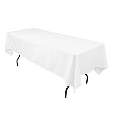 60 X 102 In Rectangular Economy Polyester Tablecloth White White Table Cloth Table Cloth Rectangle Tablecloth