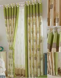 Modern small treatment drapes in assorted colors. Rustic Olivegreen Cream Leaf Plaid Country Insulated Curtains