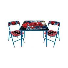 Spiderman Table Chair Set Kids Furniture Child Fun Activity 3 Piece Folding Blue Table And Chair Sets Chair Set Table And Chairs