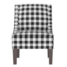 The most common checkered chair material is polyester. Swoop Arm Chair In Classic Gingham Black Oga Chairish