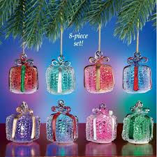 Lighted Glass Gift Box Christmas Ornaments Set Color Changing Led Make Sure To Take A Look At Th Christmas Ornament Sets Ornament Gifts Christmas Ornaments