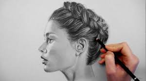 Timelapse Drawing Shading And Blending A Realistic Profile Portrait O Drawing Hair Tutorial Realistic Face Drawing Realistic Drawings