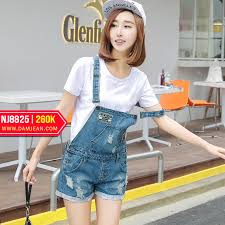 QUẦN YẾM JEAN HAI DÂY ĐÍNH LOGO CHỮ - NY825