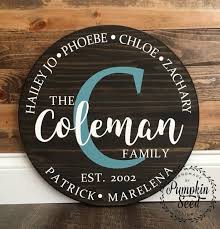 18 Personalized Family Name Round Wood Sign Custom Anniversary Gift Round Wood Sign Custom Sign Diy Pallet Projects
