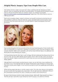 We did not find results for: Helpful Plastic Surgery Tips From People Who Care