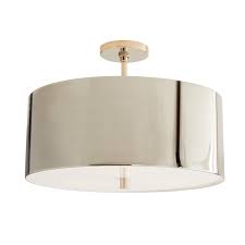 Polished Nickel Semi Flush Mount Semi Flush Mount Pendant Light In Nickel