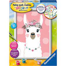 Malen nach zahlen großformat & mehrteilig. Malen Nach Zahlen No Drama Lama Mit Farbigen Motivlinien Ravensburger Mytoys