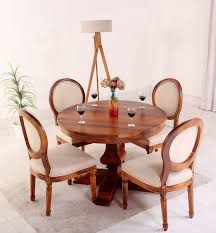 Spend this time at home to refresh your home decor style! Beauty And Elegance Clark 4 Seater Dining Set Has It All Sheesham Wood Used In It Makes It More Stur Dining Table Wooden Dining Set Round Wooden Dining Table