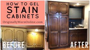 how to gel stain cabinets youtube