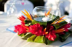 Tying The Knot Tropical Style 2018 Saffron Marigold Tropical Wedding Centerpieces Tropical Wedding Reception Disney Wedding Centerpieces
