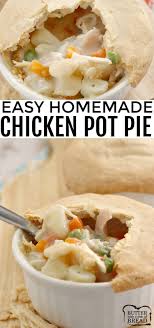 Chicken Pot Pie Is The Ultimate Comfort Food Full Of Chicken And Vegetables In A Creamy Sauce C Easy Chicken Pot Pie Recipe Chicken Pot Pie Recipes Chicken Pot